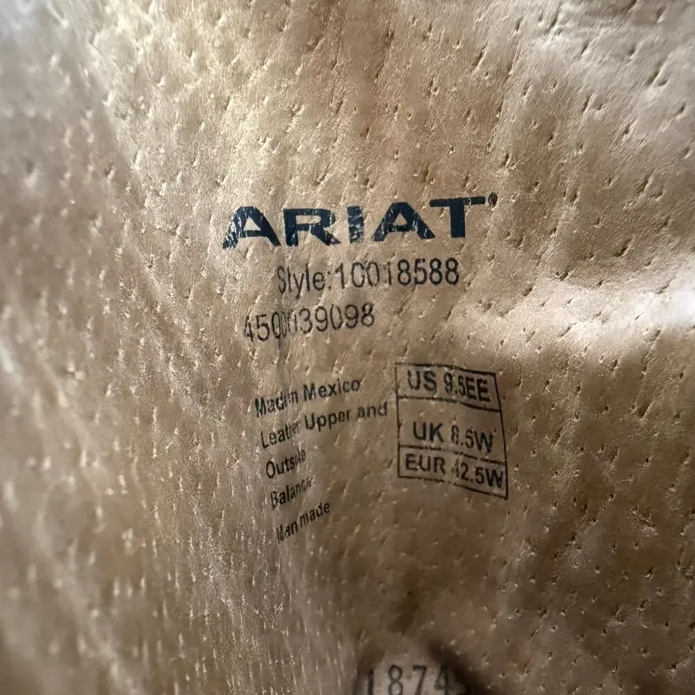 Ariat Size 9.5 EE Brown Leather Cowboy Western Boots Style 10018588‎ Distressed